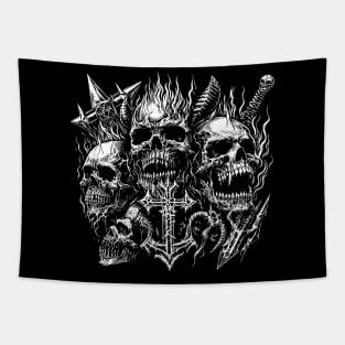 SKULLS CROSS Tapestry