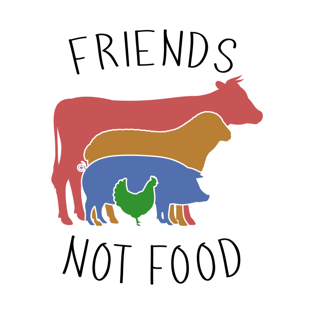 Friends Not Food - Vegan Farming Hippie by displace_design