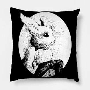 Rabbit prince portrait - vintage fantasy inspired art and designs Pillow