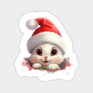 Christmas Peeking Baby Rabbit Magnet