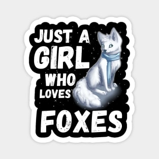 Just a girl who Loves foxes cute colorful fox Magnet