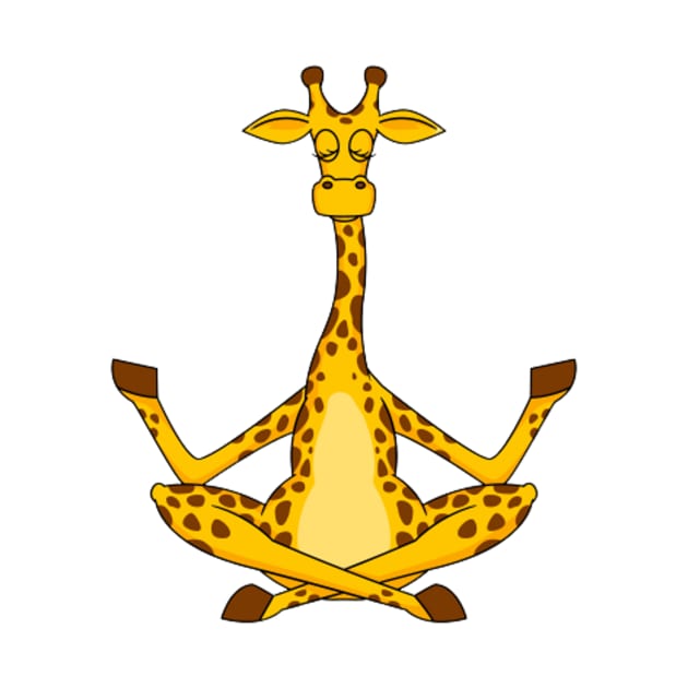 giraffe in yoga pose by hatem