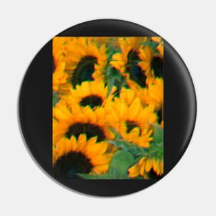 Glitched Sunflowers Pin