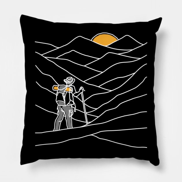 Hiking (Dark Color) Pillow by quilimo