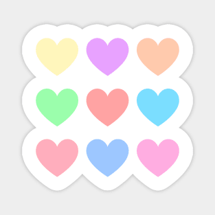 Colorful Pastel Hearts Pack Magnet