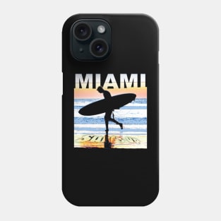 Miami Surf's Up Surfer Silhouette Phone Case