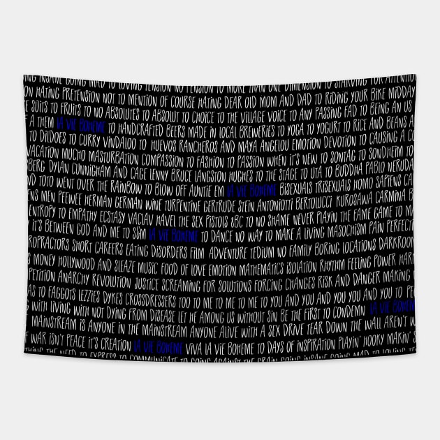 La Vie Boheme Lyrics Tapestry by TheatreThoughts