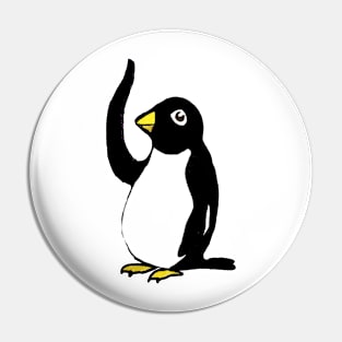 Penguin waving Pin