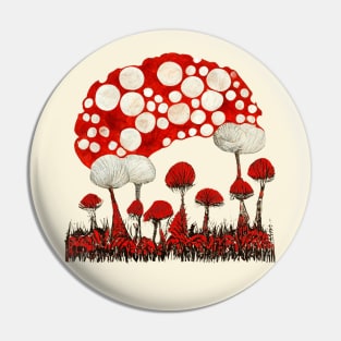 Mushroom Family Pin