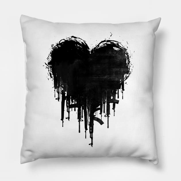 Dark Heart Pillow by angrymonk