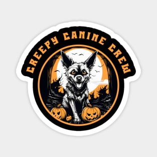 Creepy Canine Crew Dog Witch Halloween Magnet