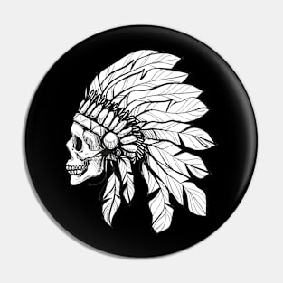 Indian Chief Skull Pin