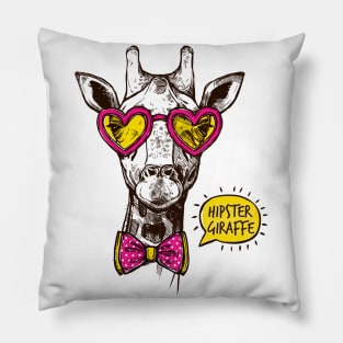 Hipster Giraffe Pillow