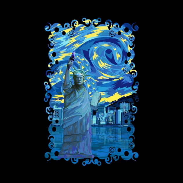 Funny Liberty Starry night abstract style by Dezigner007