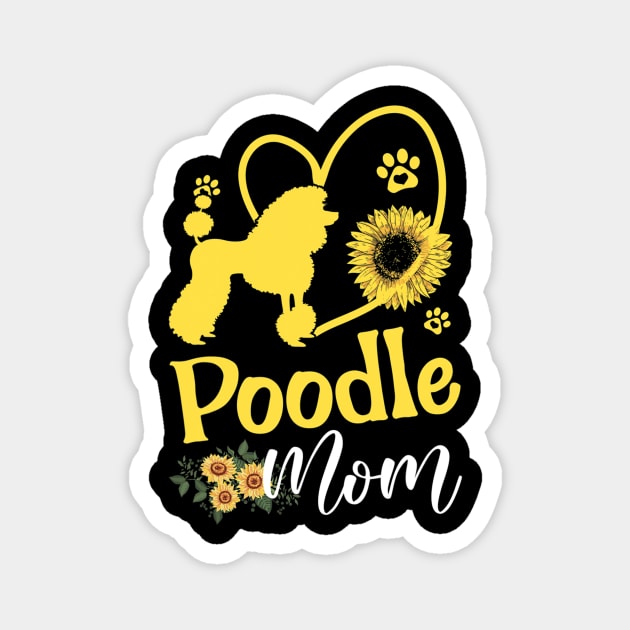 Poodle Mom Dog Sunflower Magnet by IainDodes