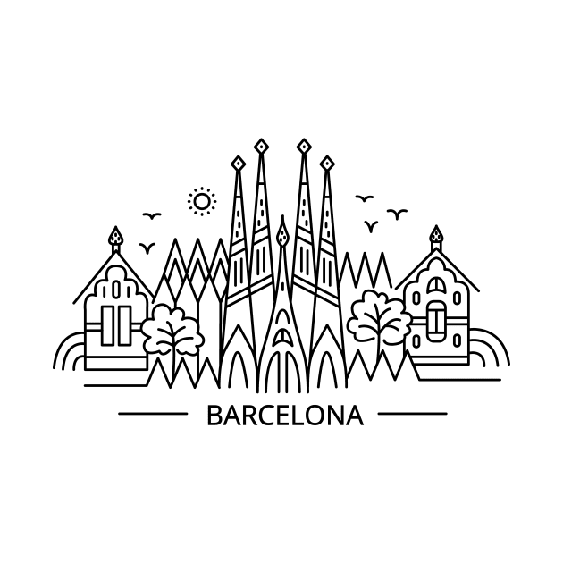 Barcelona line art by ziryna