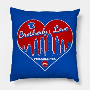 Love Philadelphia PA Philly Lover Heart City Skyline Pillow