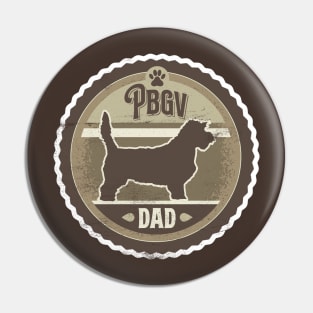 PBGV Dad - Distressed Petit Basset Griffon Vendeen Silhouette Design Pin