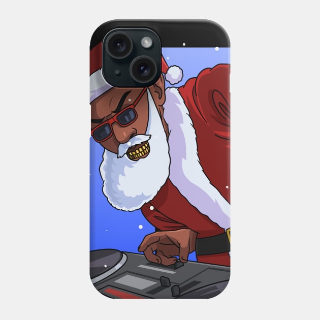 Hip Hop Dj Black Santa Claus Christmas Phone Case by Noseking