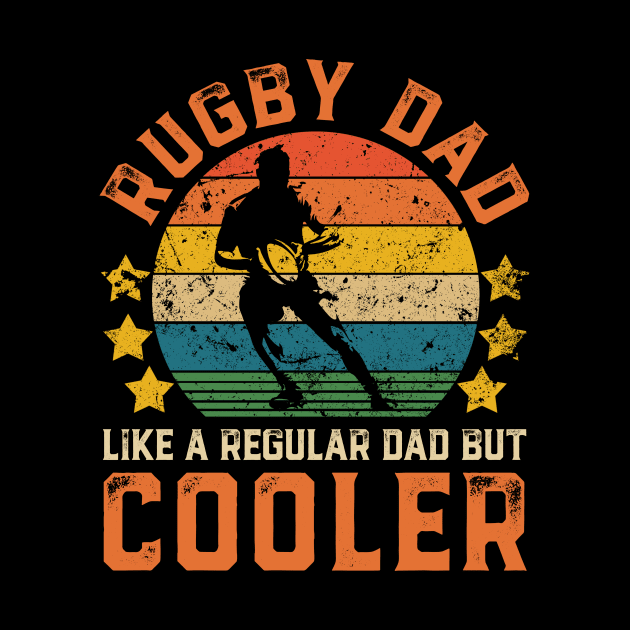 Rugby Dad Funny Vintage Rugby Player Father's Day Gift by Damsin