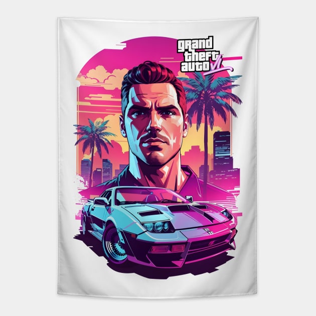 grand theft auto 6 - 001 Tapestry by Buff Geeks Art