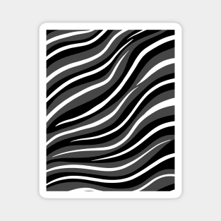 black and white striped background with grey Magnet