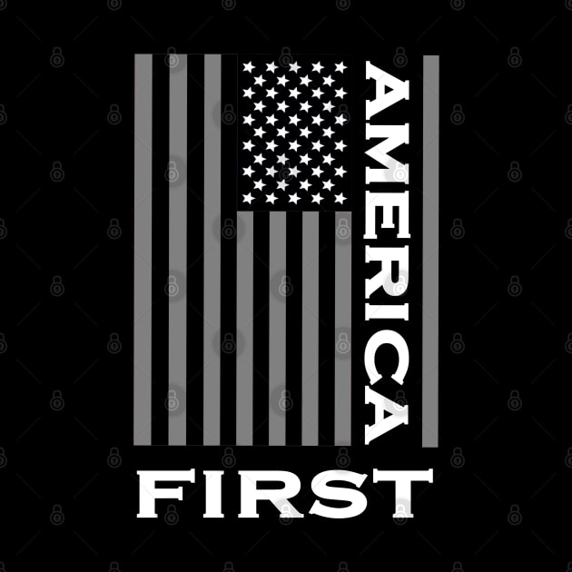 America First Patriotic American Flag Love the USA by DesignFunk