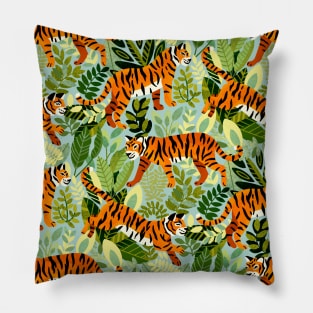 Bright Tiger Jungle Pattern Pillow