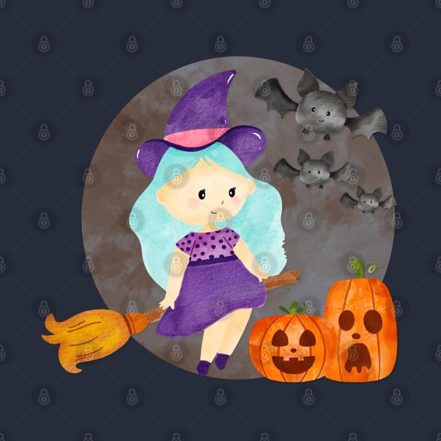 Halloween Cute Witch by MutchiDesign