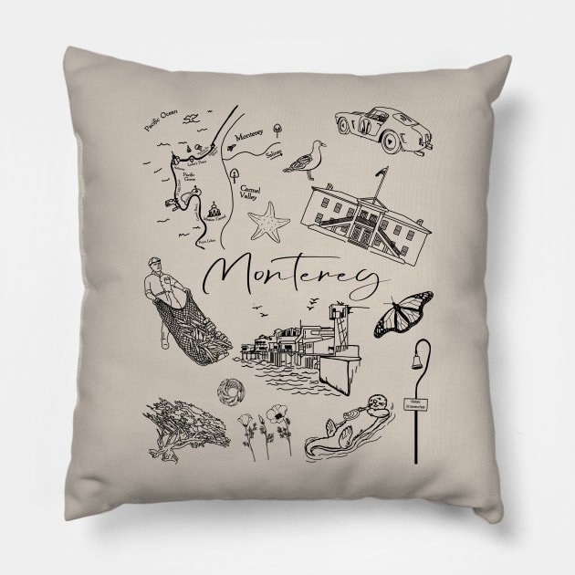 Monterey Pillow by Slightly Unhinged