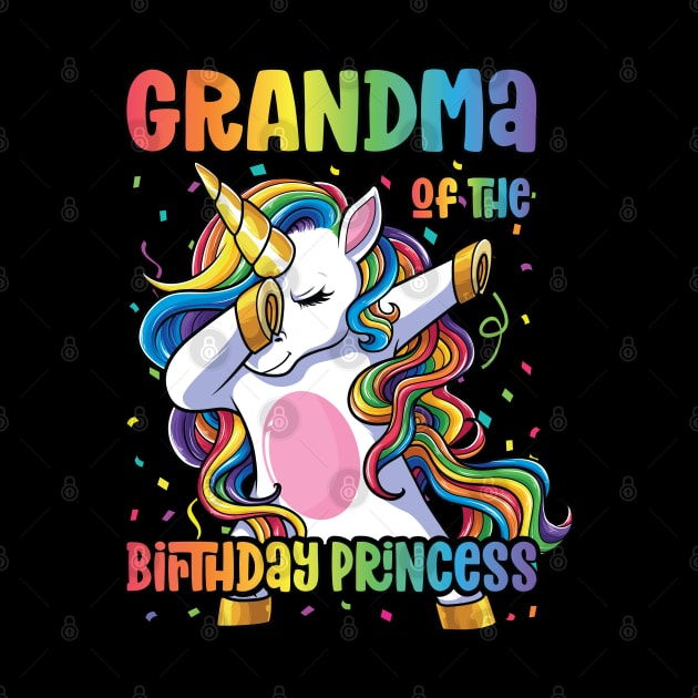 Grandma of the Birthday Princess Dabbing Unicorn Girl by Pennelli Studio