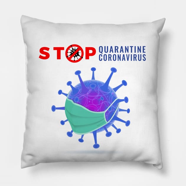 Stop Coronavirus Pillow by queensandkings