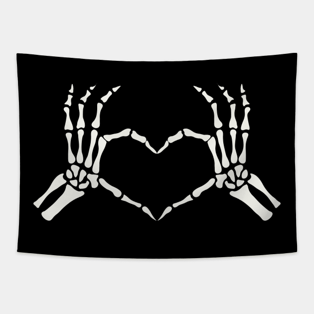 Skeleton Hands Heart Halloween Tapestry by charlescheshire