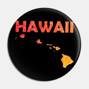 Colorful mandala art map of Hawaii with text in red and orange Pin