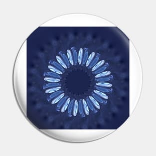 BEYOND fractal pattern and circular 3D design in shades of BLUE Pin