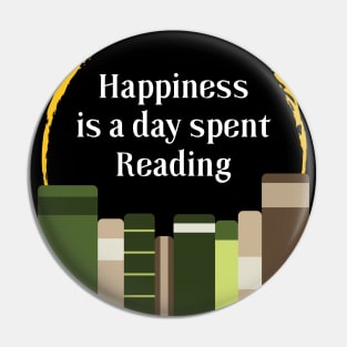 Happiness is a Day Spent Reading | Green | Black Pin