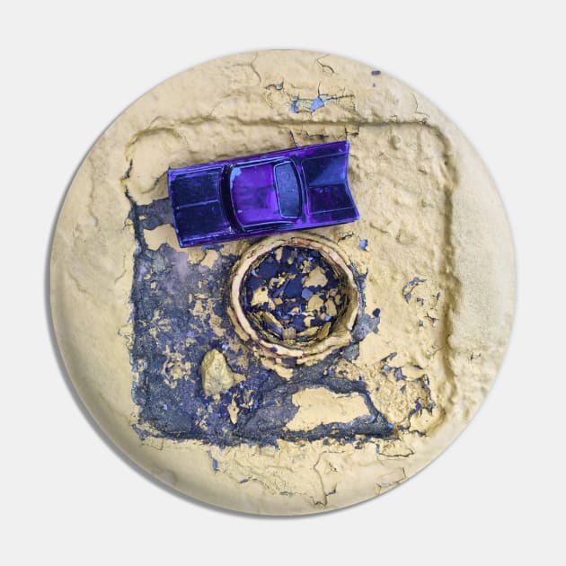 Blue Toy Car on Chipped Paint Pin by Theokotos