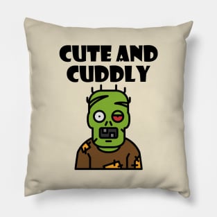 Cute and Cuddly Creepy Green Monster Light-Color Pillow