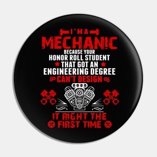 Funny mechanic mechanical engineering degree Pin