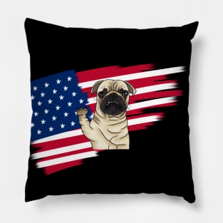 American dog flag independence day T-Shirt Pillow