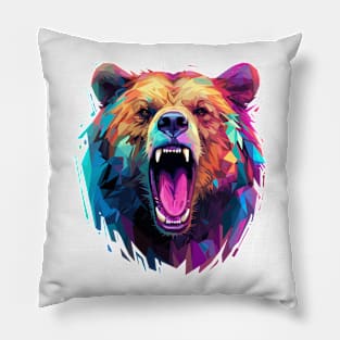 Grizzly Bear Animal Freedom World Wildlife Wonder Abstract Pillow