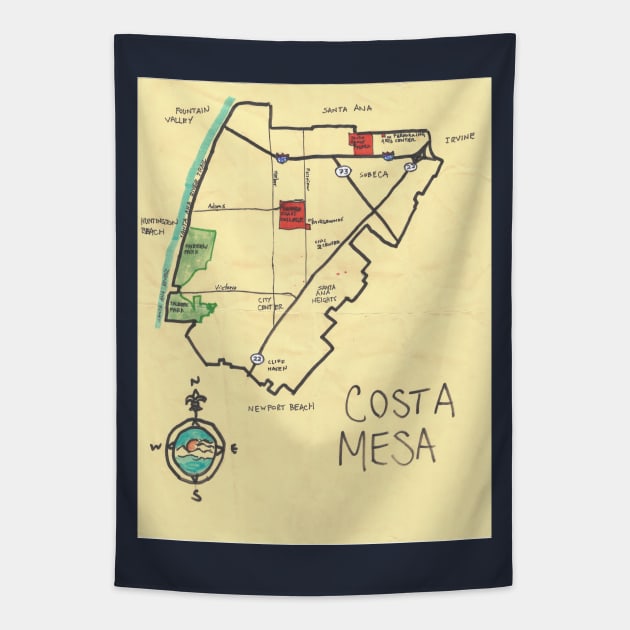 Costa Mesa Tapestry by PendersleighAndSonsCartography