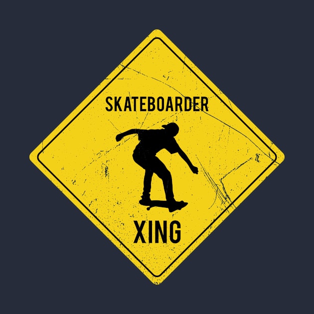 Skateboarder Xing by bluerockproducts