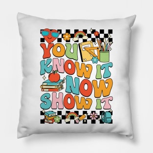 You Know It Now Show It Testing Day Pillow