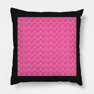 Hot Pink Simple Moutain Range Print Pillow