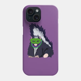 Paper craft Mardi Gras skunk Phone Case