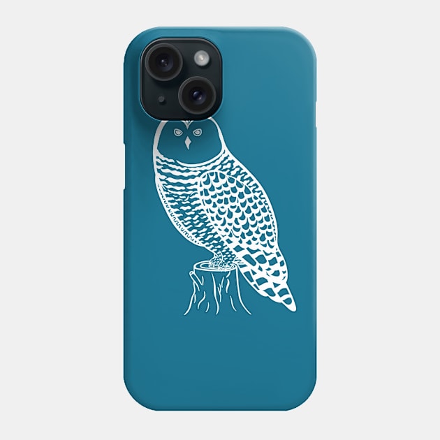 Snowy Owl - bird lovers hand drawn detailed design Phone Case by Green Paladin