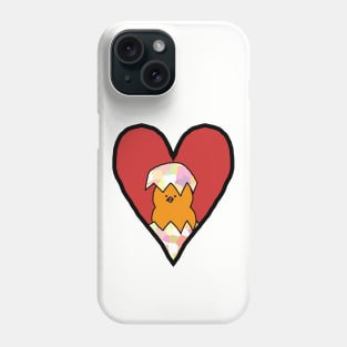 Funny Easter Baby Chicken in Red Heart Phone Case