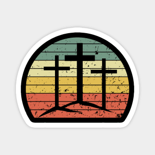 Calvary (Golgotha) w/ retro vintage sunset Magnet