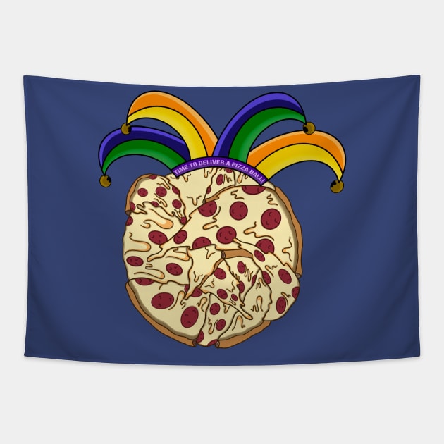 Time to Deliver a Pizza Ball! Tapestry by Maddy Young